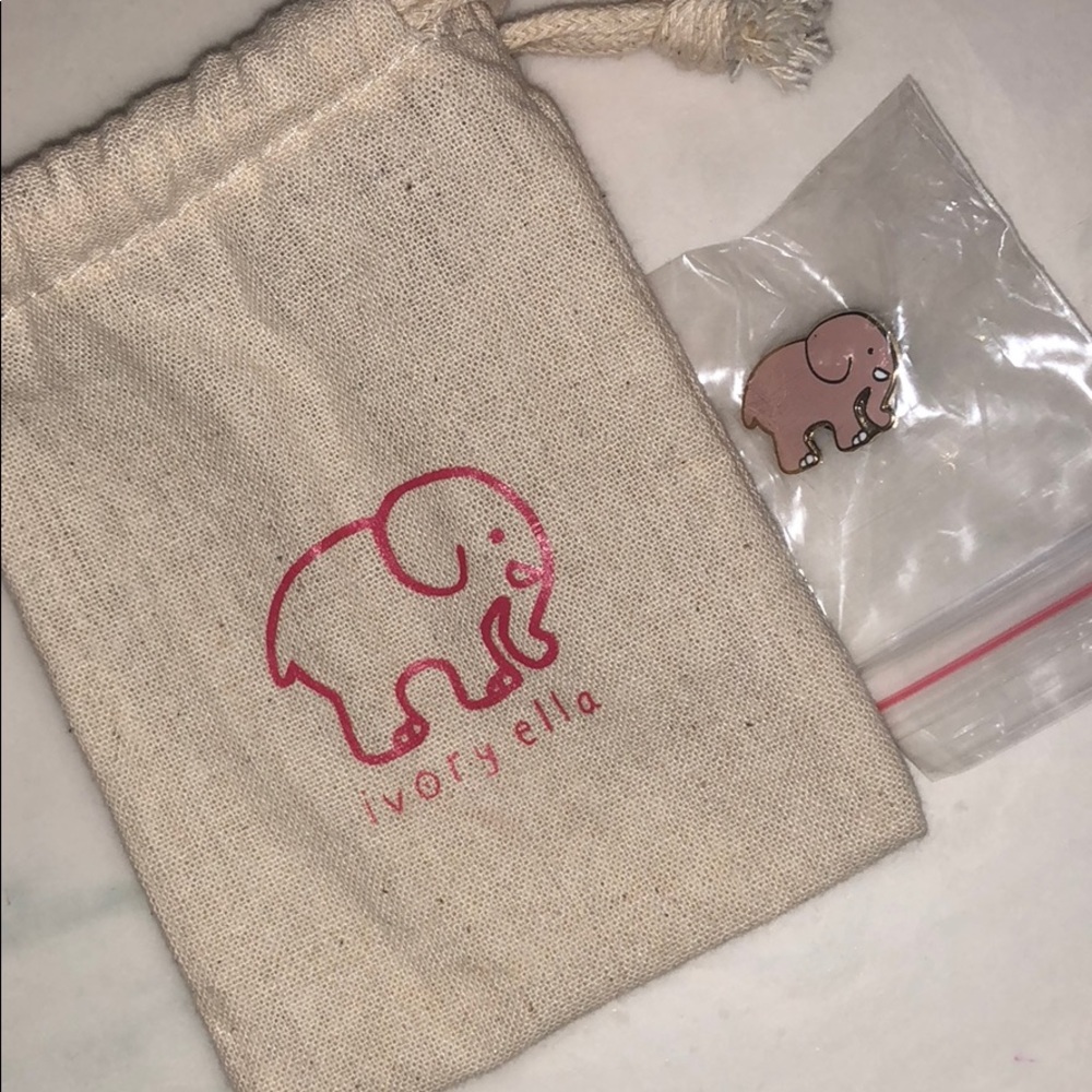 Ivory Ella Elephant Pin and Bag